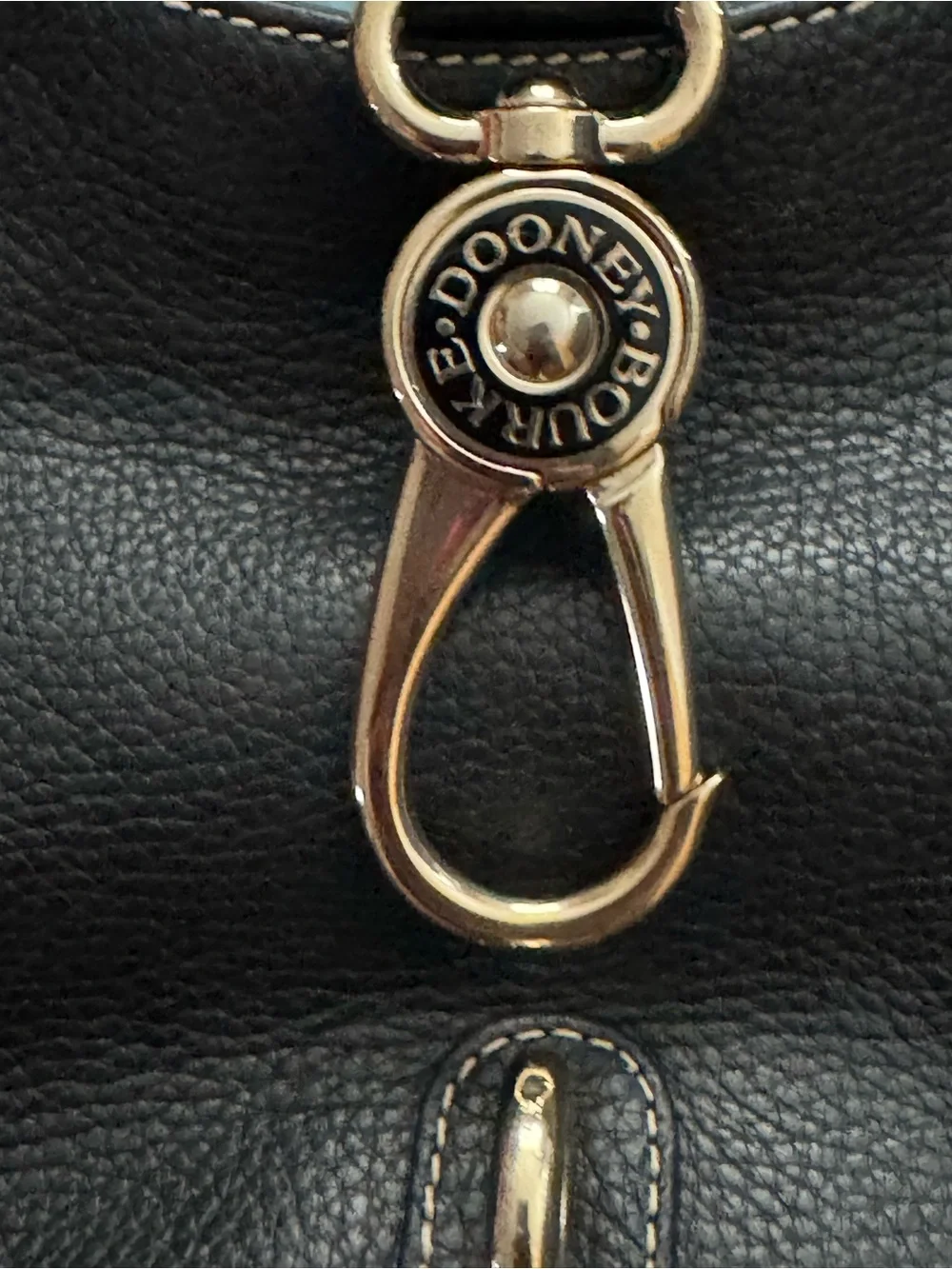 Dooney & Bourke Black Pebbled Leather Hobo with Silver Hardware